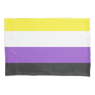 SlipperyJoe's Nonbinary Pride-Flagge gelb weiß lil Kissenbezug