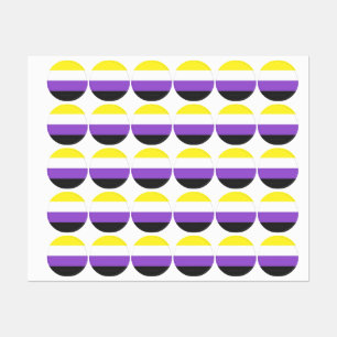 SlipperyJoe's Nonbinary-Stolzflagge gelb weiß lila Etiketten