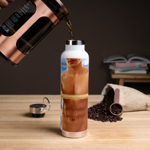 SlipperyJoe's oberkörperfreier muskulöser Mann Abs Trinkflasche