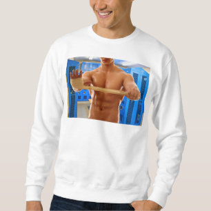 SlipperyJoe's oberkörperfreier muskulöser Mann Bau Sweatshirt