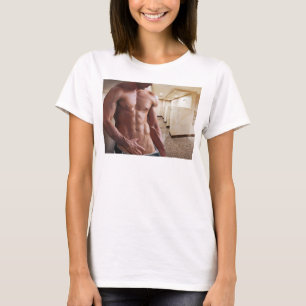 SlipperyJoe's oberkörperfreier muskulöser Männer-T T-Shirt