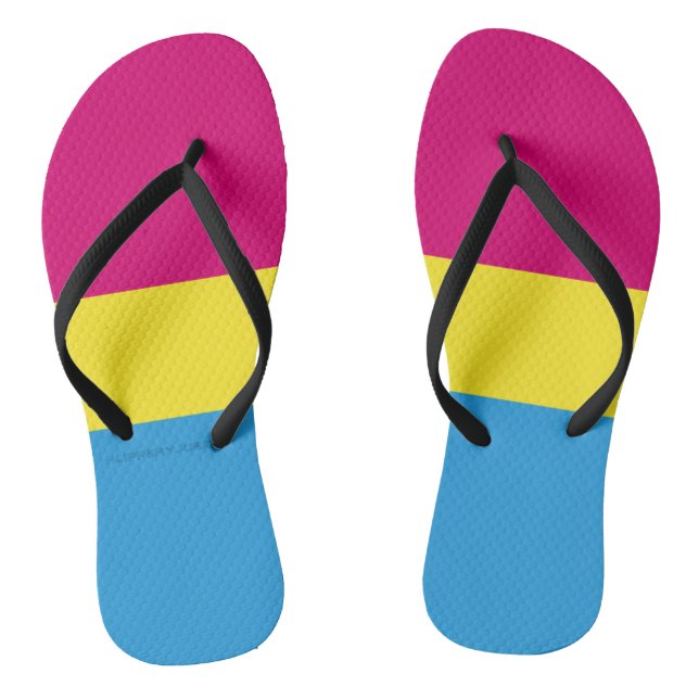 SlipperyJoe's pansexual Stolz Flag Gender-blinde p Flip Flops (Fußbett)