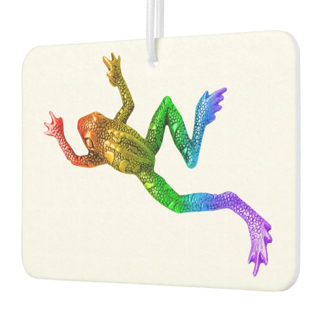 SlipperyJoe's Pride Frog-Figur Lebhaft farbig Autolufterfrischer (Links)