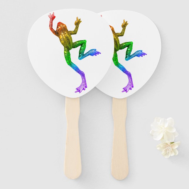 SlipperyJoe's Pride Frog-Figur Lebhaft farbig Fächer (Vorne und Hinten)