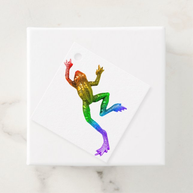 SlipperyJoe's Pride Frog-Figur Lebhaft farbig Geschenkanhänger (Beispiel)