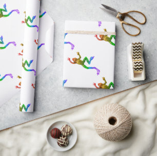 SlipperyJoe's Pride Frog-Figur Lebhaft farbig Geschenkpapier