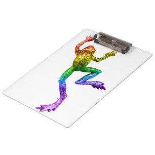 SlipperyJoe's Pride Frog-Figur Lebhaft farbig Klemmbrett