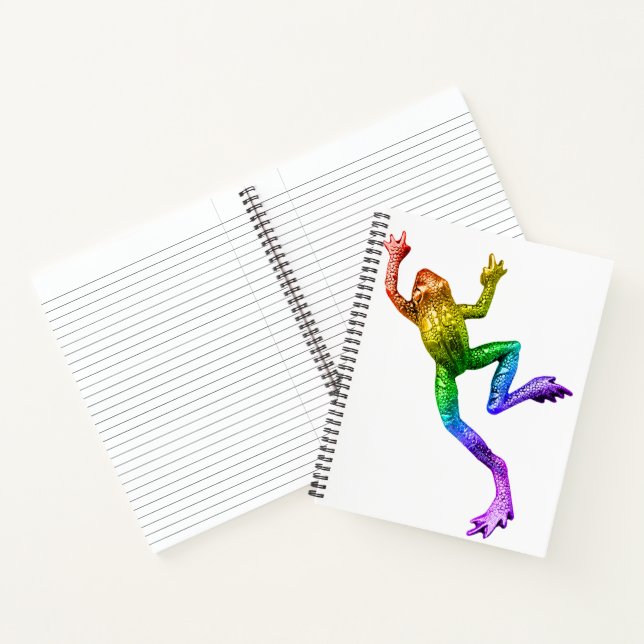 SlipperyJoe's Pride Frog-Figur Lebhaft farbig Notizbuch (Innenseite)