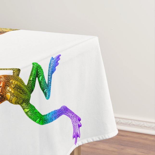 SlipperyJoe's Pride Frog-Figur Lebhaft farbig Tischdecke (Beispiel)
