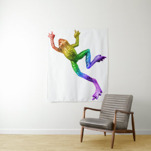 SlipperyJoe's Pride Frog-Figur Lebhaft farbig Wandteppich