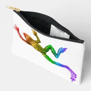 SlipperyJoe's Pride Frog-Figur Lebhaft farbig Zubehörtasche