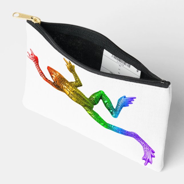 SlipperyJoe's Pride Frog-Figur Lebhaft farbig Zubehörtasche (Offen)