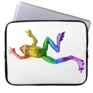 SlipperyJoe's Pride Frosch Tier kriechend Regenbog Laptopschutzhülle