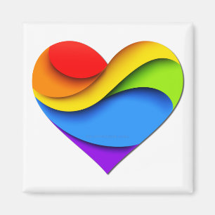 SlipperyJoe's Pride Heart Curves Magnet