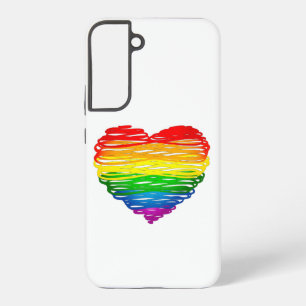 SlipperyJoe's Pride Heart Scribbles Herzform dr Samsung Galaxy Hülle
