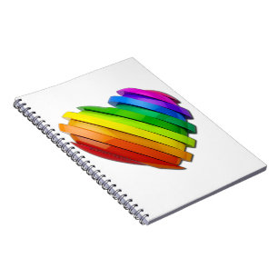 SlipperyJoe's Pride Herz Slices geformt Hochglanz- Notizblock