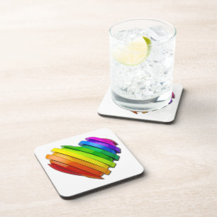 SlipperyJoe's Pride-Herzstücke in glänzender Form Getränkeuntersetzer