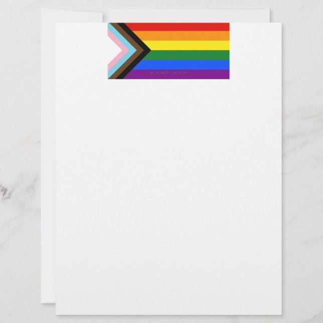 SlipperyJoe's Progress Pride Flag Gay-Geschenke LG Briefbogen (Vorderseite)