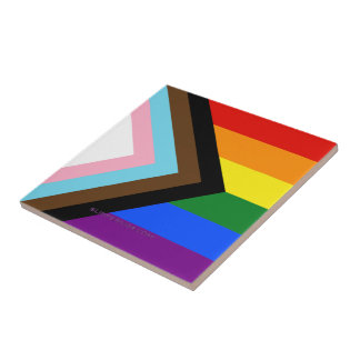 SlipperyJoe's Progress Pride Flag Gay-Geschenke LG Fliese