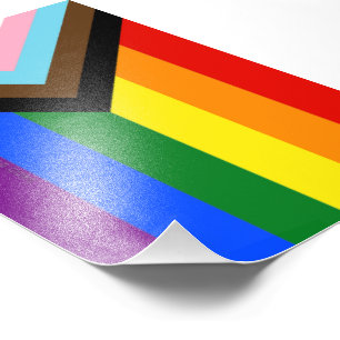 SlipperyJoe's Progress Pride Flag Gay-Geschenke LG Fotodruck