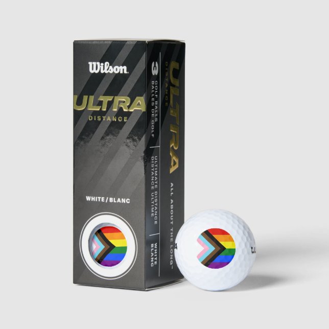 SlipperyJoe's Progress Pride Flag Gay-Geschenke LG Golfball (Verpackungen)
