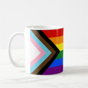 SlipperyJoe's Progress Pride Flag Gay-Geschenke LG Kaffeetasse