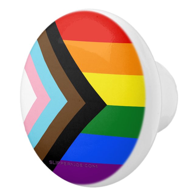 SlipperyJoe's Progress Pride Flag Gay-Geschenke LG Keramikknauf (Rechts)