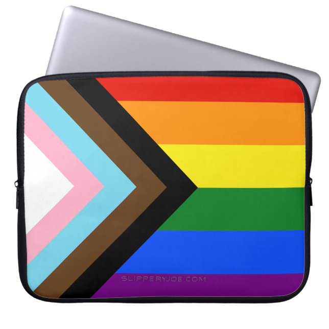 SlipperyJoe's Progress Pride Flag Gay-Geschenke LG Laptopschutzhülle (Vorderseite)