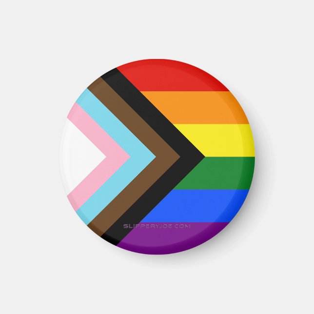 SlipperyJoe's Progress Pride Flag Gay-Geschenke LG Magnet (Vorne)