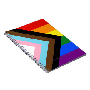 SlipperyJoe's Progress Pride Flag Gay-Geschenke LG Notizblock