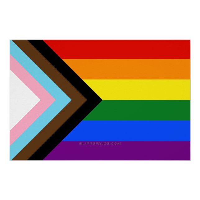 SlipperyJoe's Progress Pride Flag Gay-Geschenke LG Poster (Vorderseite)