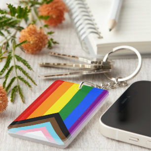 SlipperyJoe's Progress Pride Flag Gay-Geschenke LG Schlüsselanhänger
