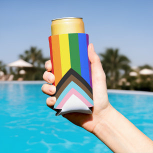 SlipperyJoe's Progress Pride Flag Gay-Geschenke LG Selters Dosenkühler