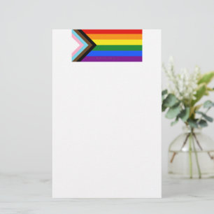 SlipperyJoe's Progress Pride Flag sechs klassische Briefpapier