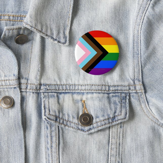SlipperyJoe's Progress Pride Flag sechs klassische Button (Beispiel)