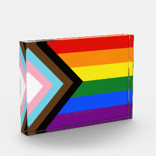 SlipperyJoe's Progress Pride Flag sechs klassische Fotoblock