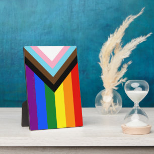 SlipperyJoe's Progress Pride Flag sechs klassische Fotoplatte
