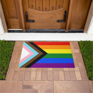 SlipperyJoe's Progress Pride Flag sechs klassische Fußmatte