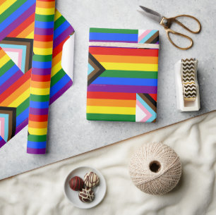 SlipperyJoe's Progress Pride Flag sechs klassische Geschenkpapier