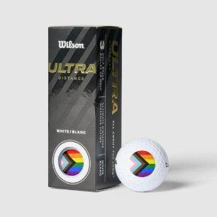 SlipperyJoe's Progress Pride Flag sechs klassische Golfball