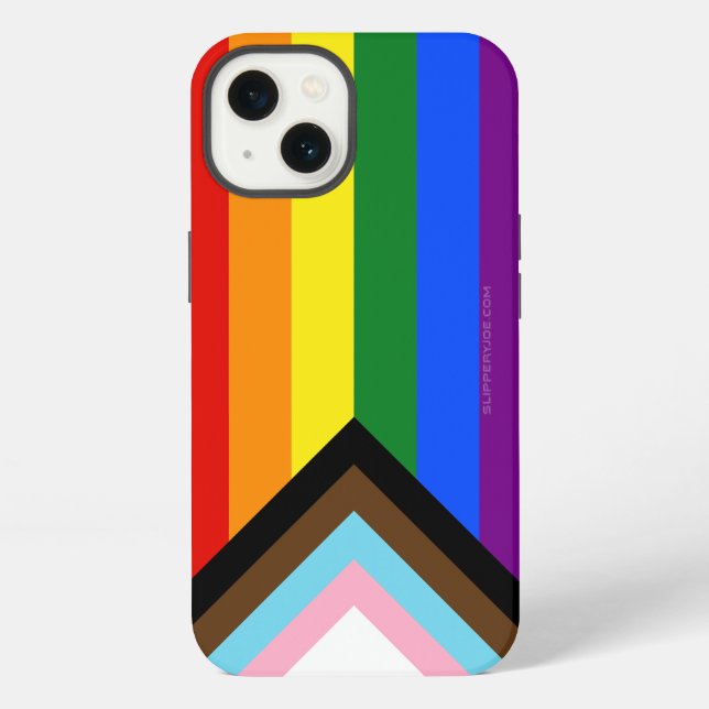 SlipperyJoe's Progress Pride Flag sechs klassische iPhone Hülle (Rückseite)