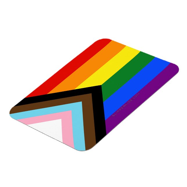 SlipperyJoe's Progress Pride Flag sechs klassische Magnet (Linke Seite)