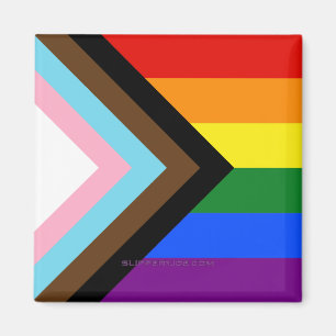 SlipperyJoe's Progress Pride Flag sechs klassische Magnet
