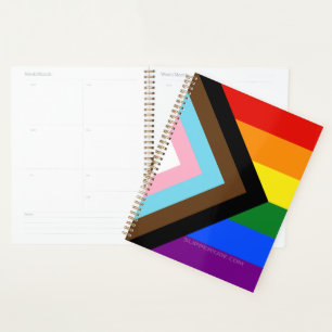 SlipperyJoe's Progress Pride Flag sechs klassische Planer