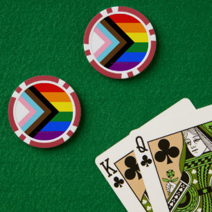 SlipperyJoe's Progress Pride Flag sechs klassische Pokerchips