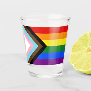 SlipperyJoe's Progress Pride Flag sechs klassische Schnapsglas