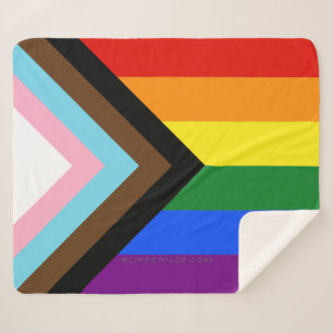 SlipperyJoe's Progress Pride Flag sechs klassische Sherpadecke
