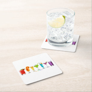 SlipperyJoe's prost alkohol cocktails LGBTQIA schw Rechteckiger Pappuntersetzer