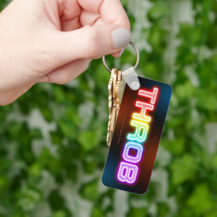 SlipperyJoe's pulsierender regenbogenartiger Gradi Schlüsselanhänger