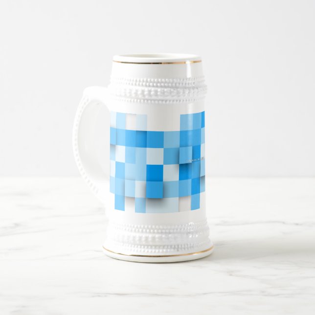 SlipperyJoe's Quadrat Kunstwerk Mosaik modernen dr Bierglas (Vorderseite Links)